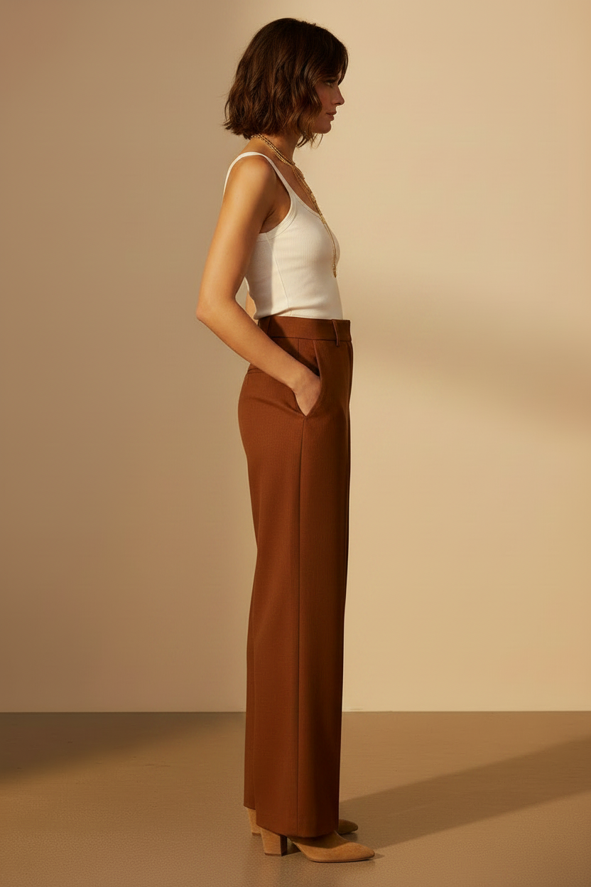 YAYA Anliegendes Trägershirt mit Netzbesatz Beige