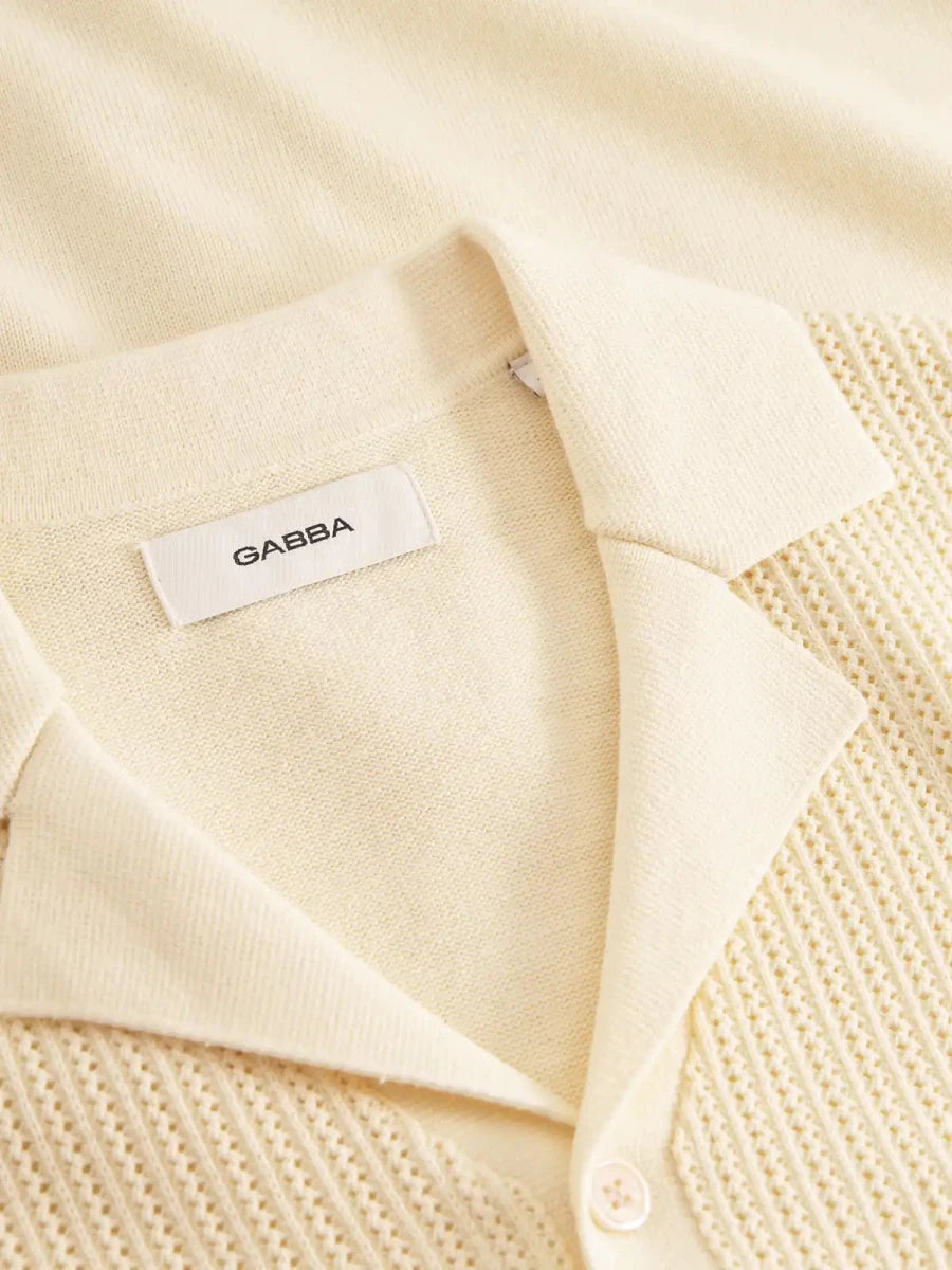 Gabba Polo Hemnd Geno Resort SS Ecru Light