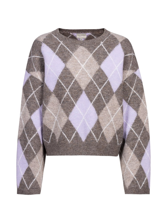 Herrlicher Ynez Knit Mohair Touch Pullover Flieder – Mohair Strickpullover Damen