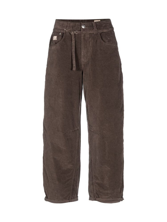 Herrlicher Barrow Belt Velvet Stretch Hose in Coffee