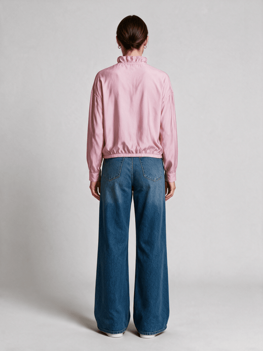 Herrlicher Cathina Polyester Mix Bluse Blush – Langarmbluse Damen