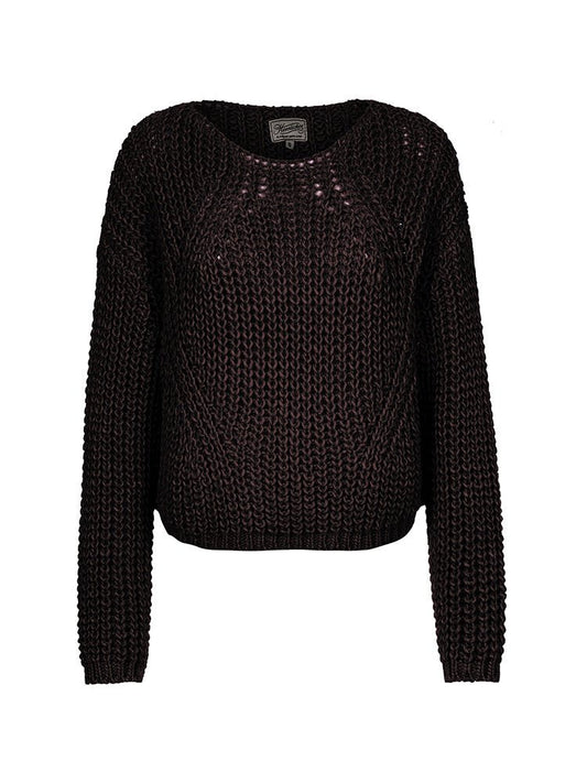 Herrlicher Coviny Strickpullover Wollmix in Mocca
