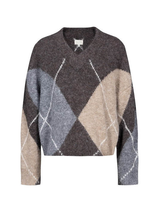 Herrlicher Floralin Knit Mohair Touch Pullover Braun – Mohair Strickpullover Damen