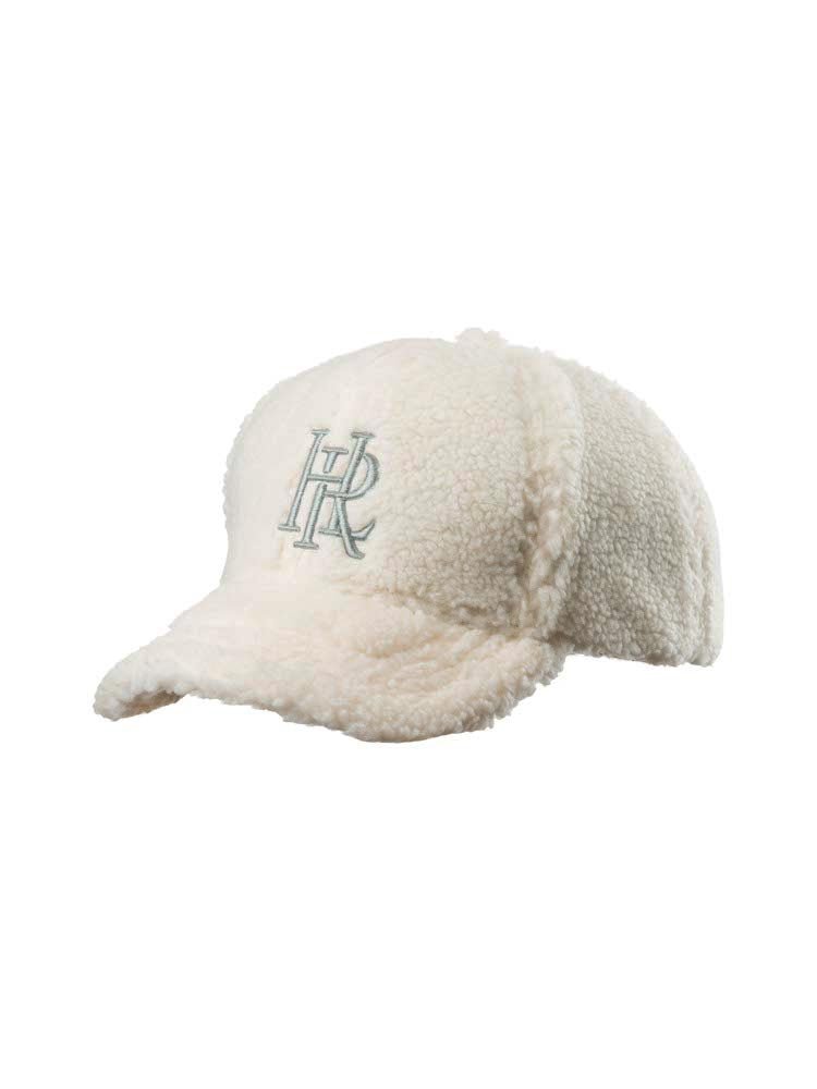 Herrlicher Lenny Fleece Wool Optic Logo Cap in Offwhite