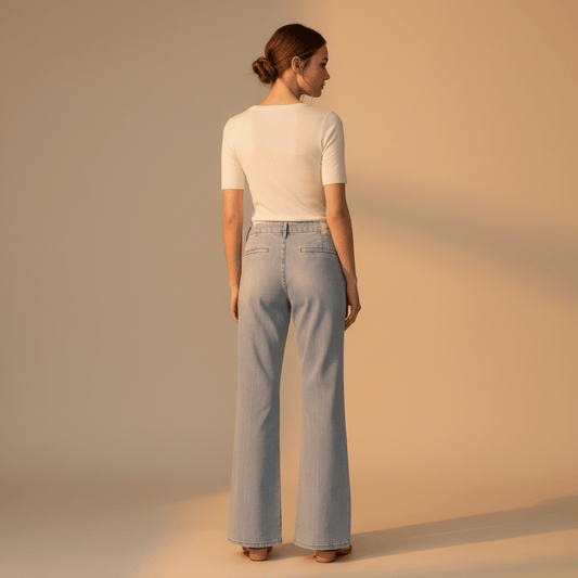 Herrlicher Lovely Flared Denim Light Hose für Damen in Blau