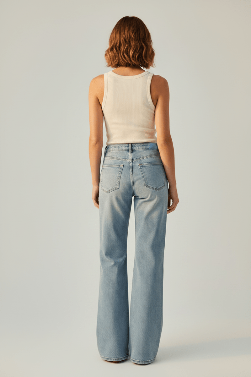 Herrlicher Lovely Flared Denim Light Hose für Damen in Blau
