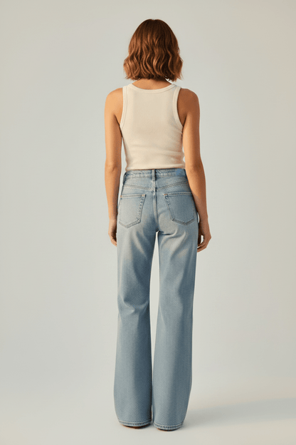 Herrlicher Lovely Flared Denim Light Hose für Damen in Blau