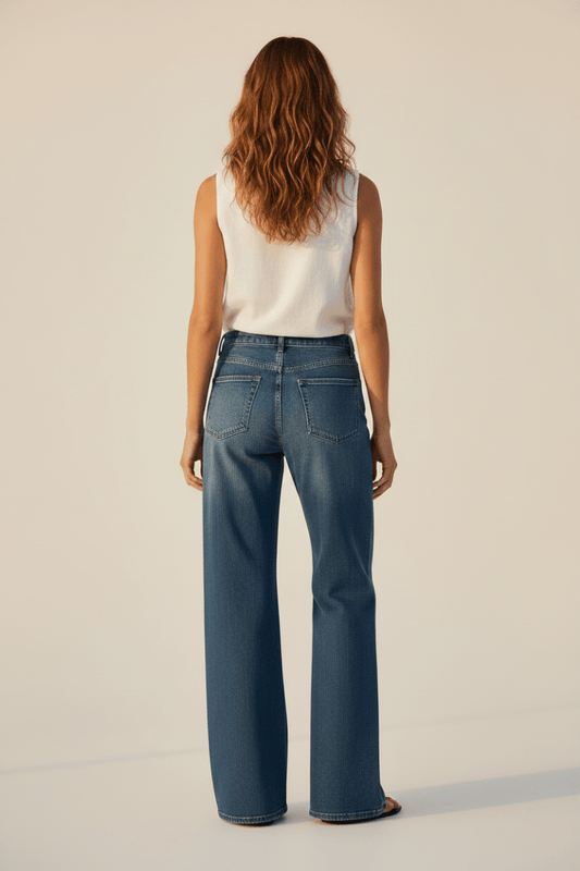 Herrlicher Mäze Flared Recycled Denim Light Damenhose in Sun Faded