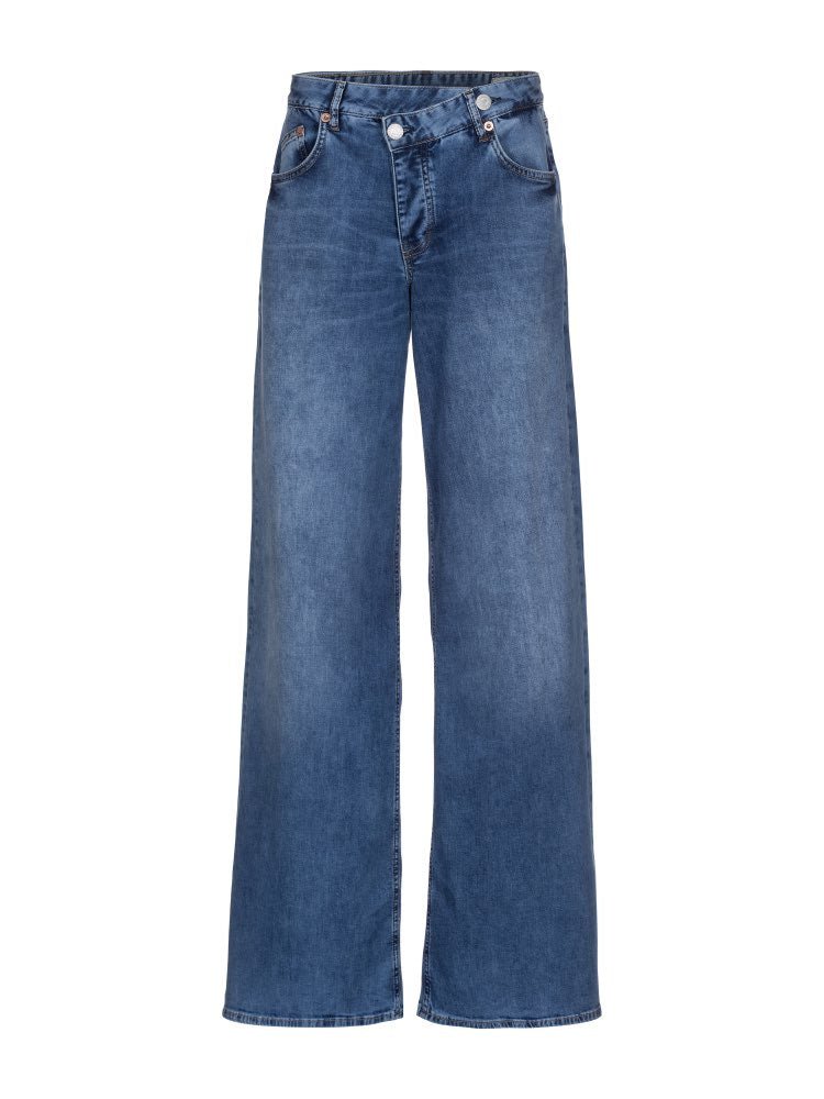 Herrlicher Mäze Flared Recycled Denim Light Damenhose in Sun Faded