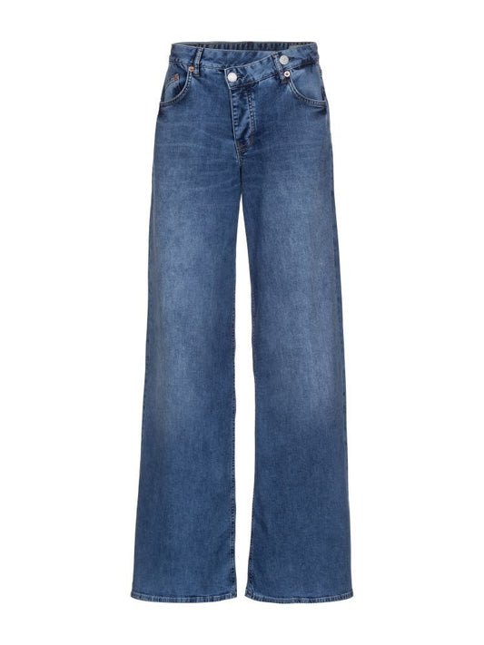 Herrlicher Mäze Flared Recycled Denim Light Damenhose in Sun Faded