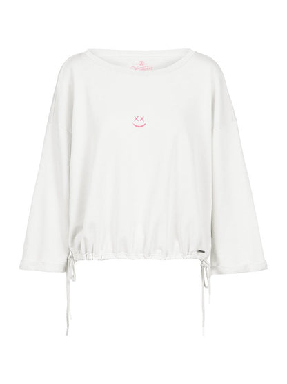 Herrlicher Maisy Sweat Damenshirt in Weiß