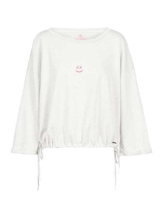Herrlicher Maisy Sweat Damenshirt in Weiß