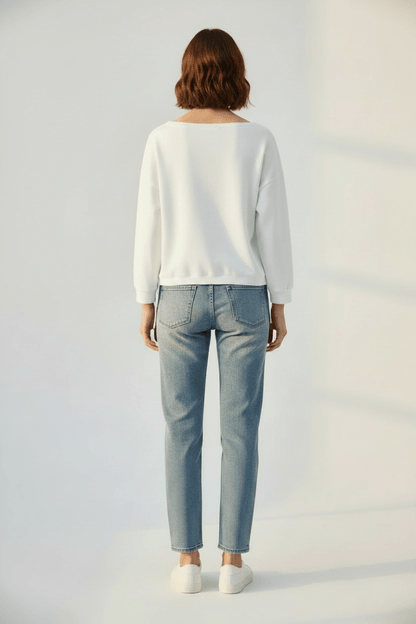 Herrlicher Maisy Sweat Damenshirt in Weiß
