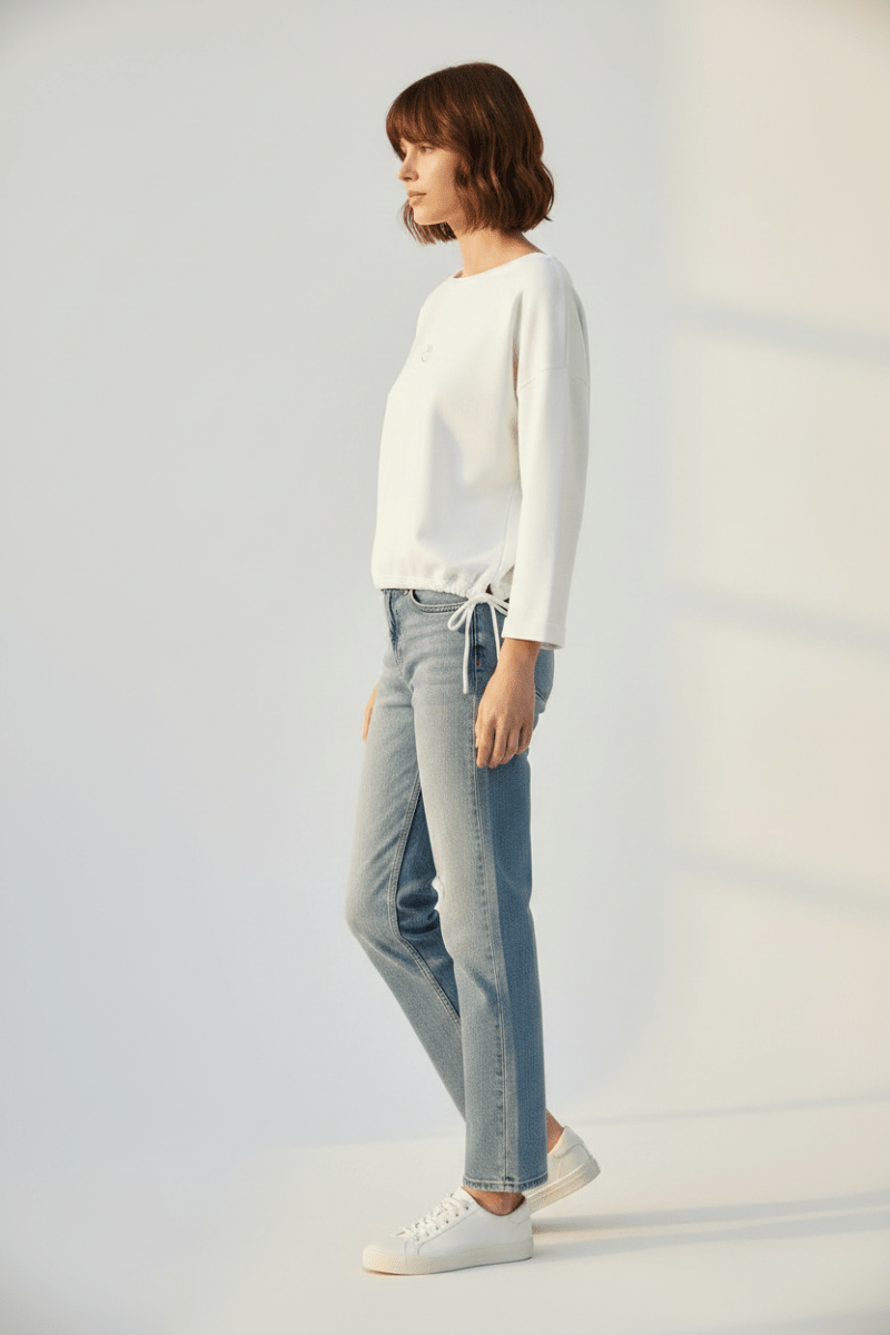 Herrlicher Maisy Sweat Damenshirt in Weiß