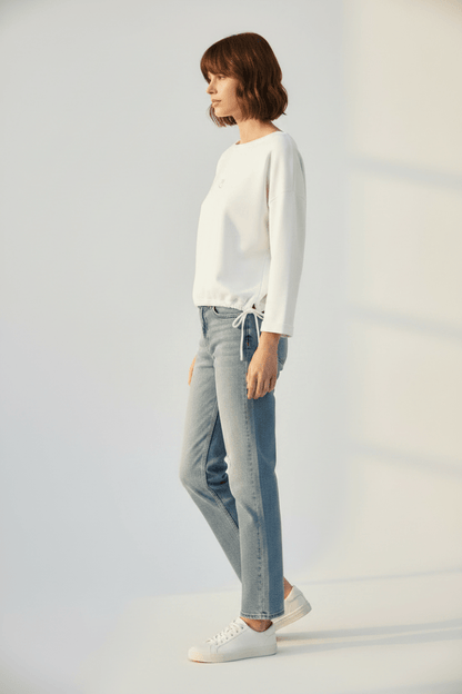 Herrlicher Maisy Sweat Damenshirt in Weiß