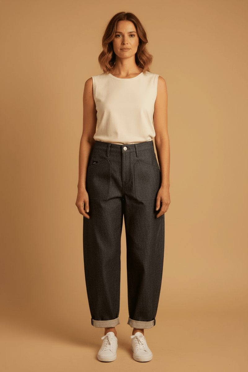Herrlicher Meryll Denim Grey Light Stretch Jeans Roh – Damen Jeans Grau Stretch
