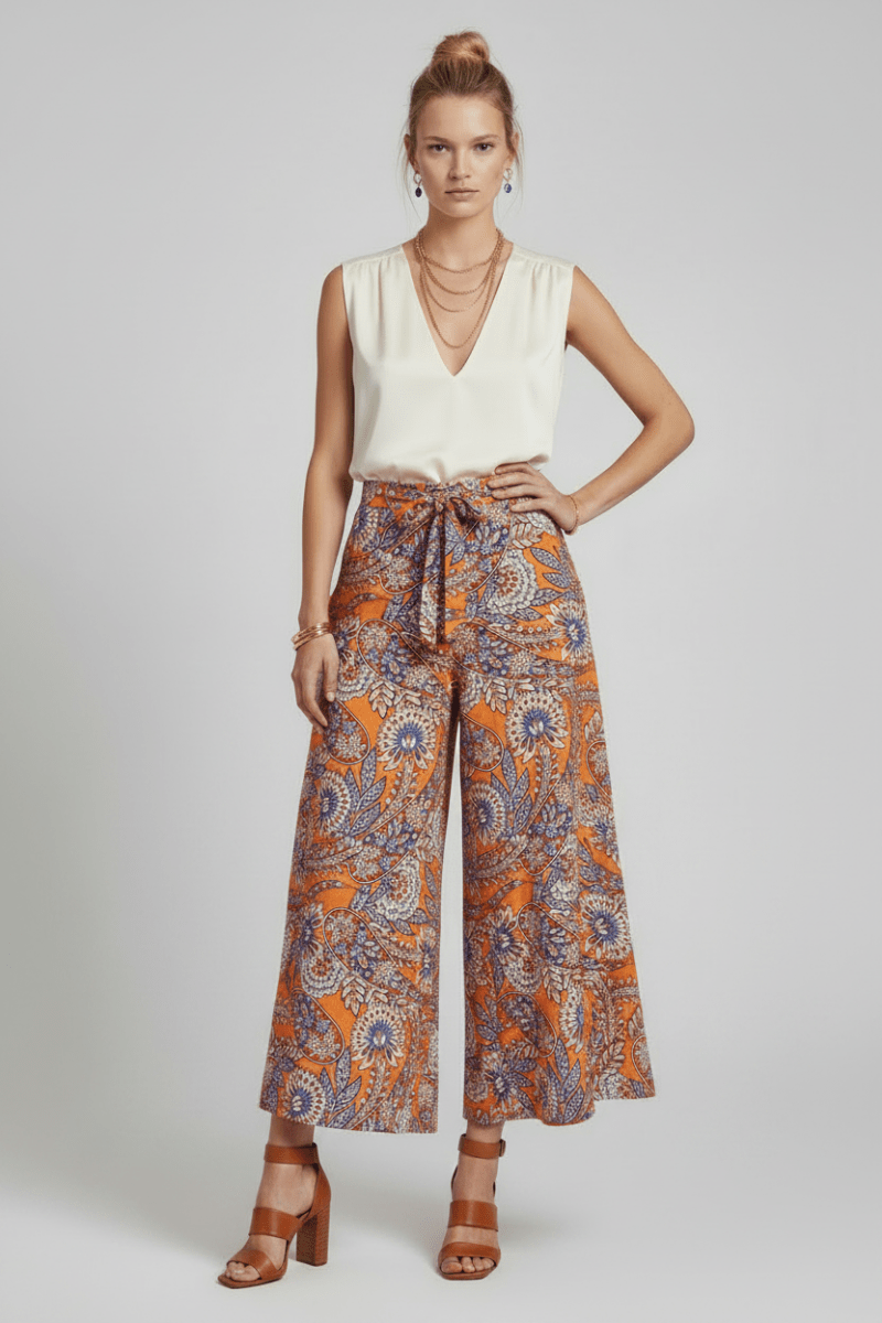 Herrlicher Nelanie Viscose Printed Hose für Damen in Orange