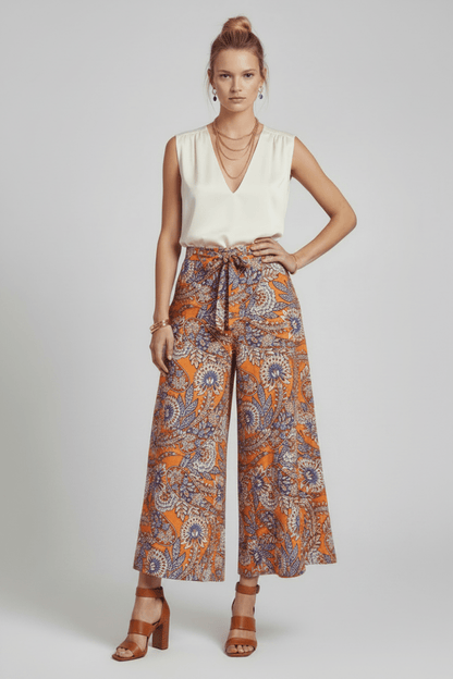 Herrlicher Nelanie Viscose Printed Hose für Damen in Orange