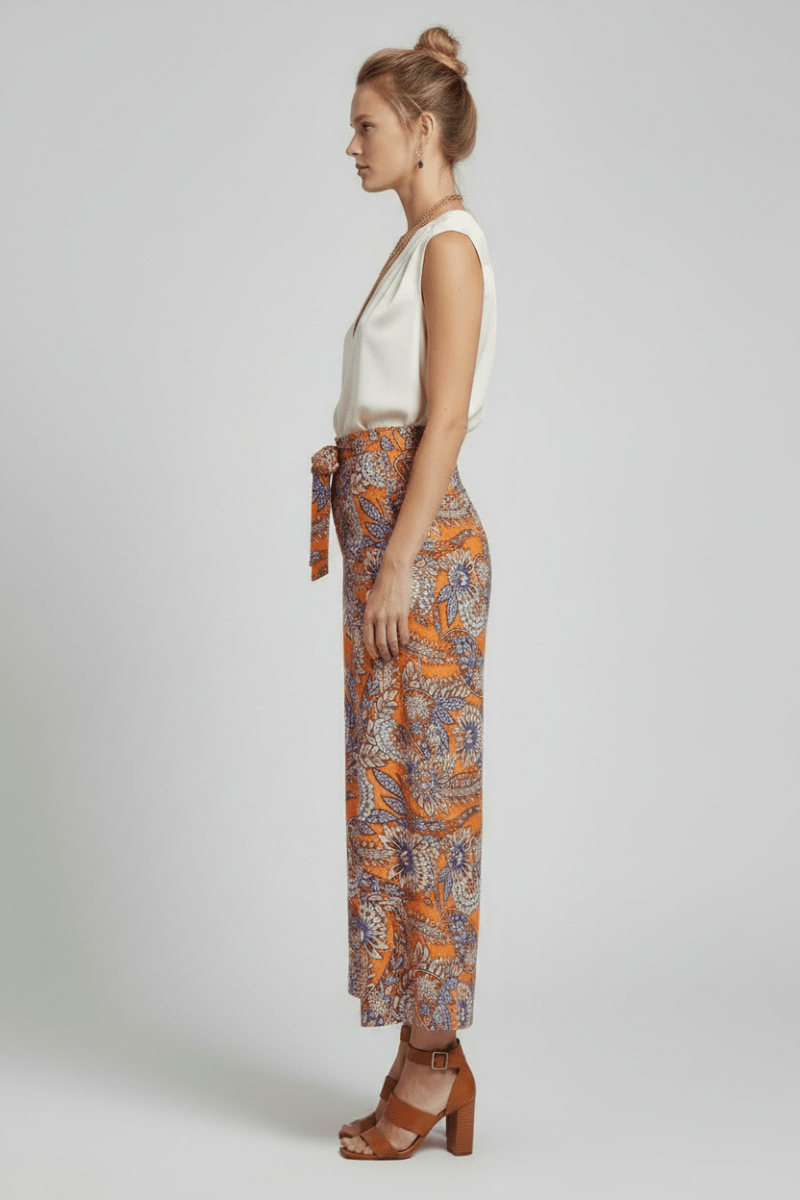 Herrlicher Nelanie Viscose Printed Hose für Damen in Orange