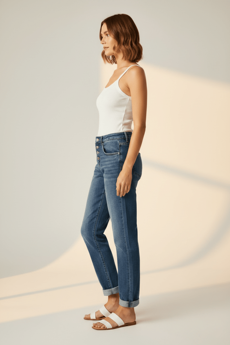 Herrlicher Shyra Tap Denim Stretch Damenhose in Ocean
