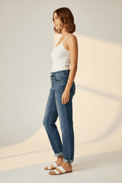 Herrlicher Shyra Tap Denim Stretch Damenhose in Ocean