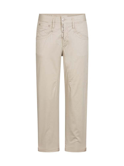 Herrlicher Shyra Tap Satin Stretch Hose für Damen in Beige
