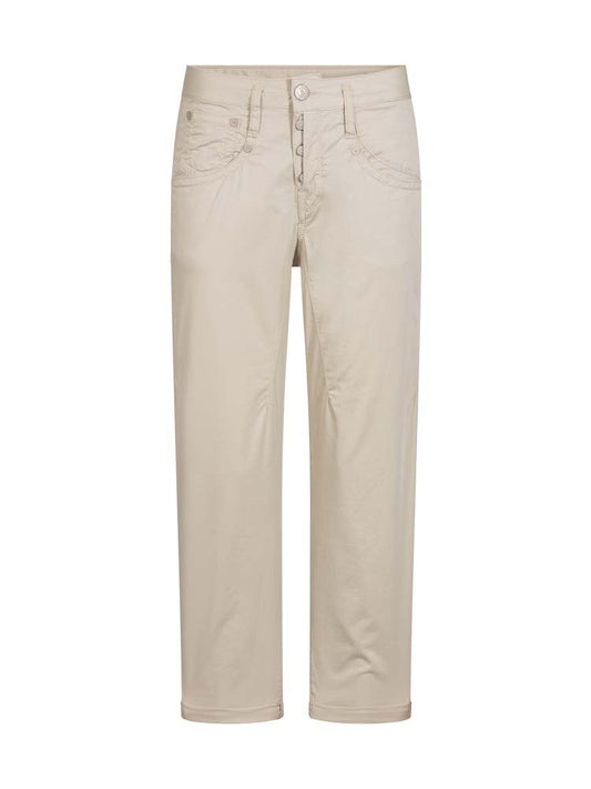 Herrlicher Shyra Tap Satin Stretch Hose für Damen in Beige