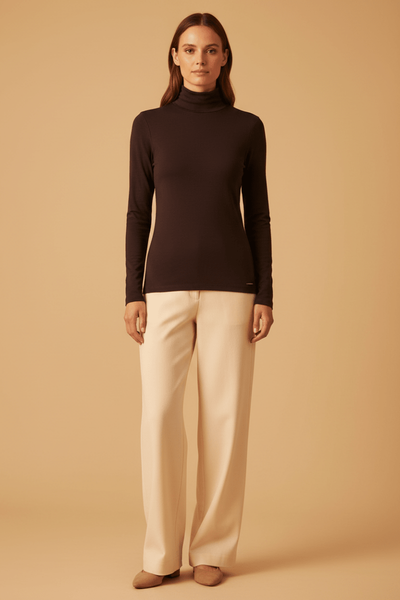 Herrlicher Tinsley Jersey Longsleeve Braun – Damen Langarmshirt