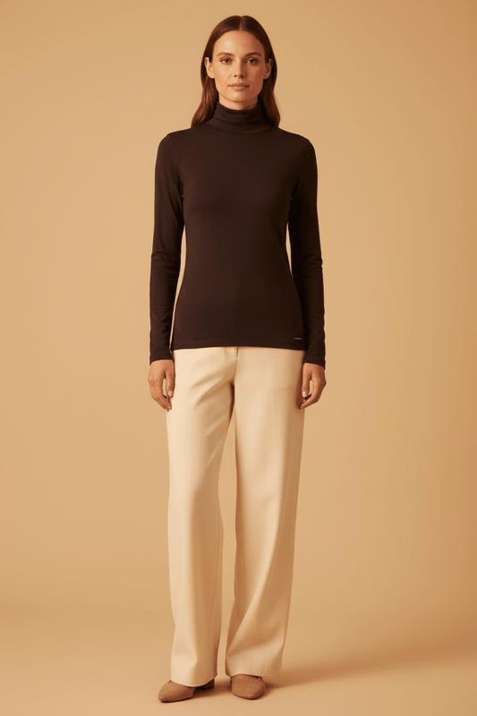 Herrlicher Tinsley Jersey Longsleeve Braun – Damen Langarmshirt