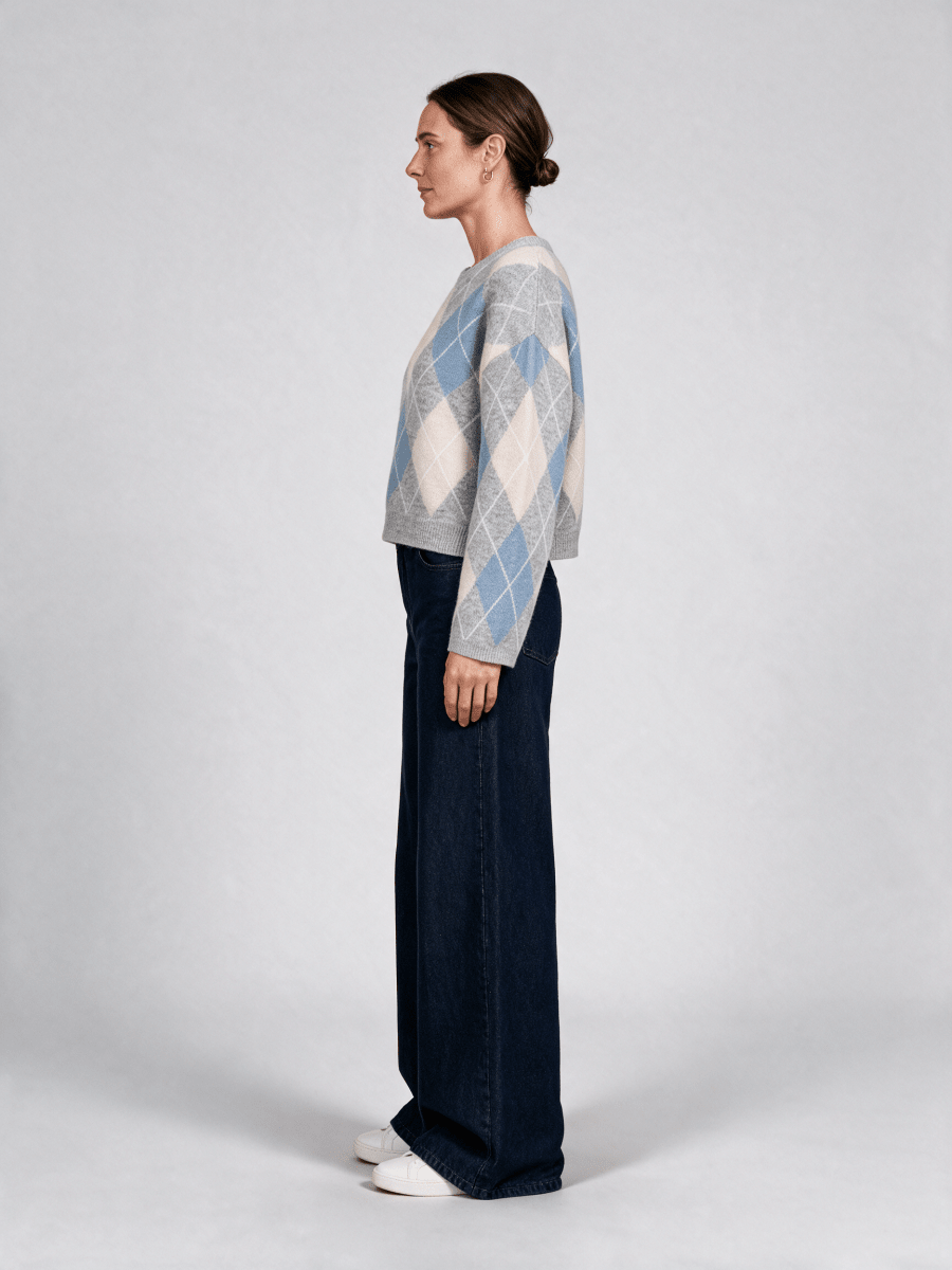 Herrlicher Ynez Knit Mohair Touch Pullover Hellgrau Melange – Mohair Strickpullover Damen