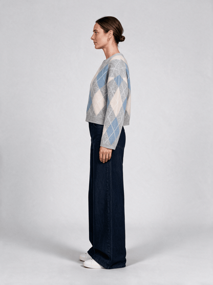 Herrlicher Ynez Knit Mohair Touch Pullover Hellgrau Melange – Mohair Strickpullover Damen