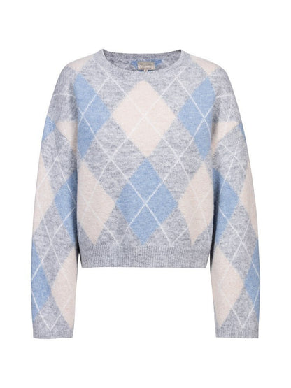 Herrlicher Ynez Knit Mohair Touch Pullover Hellgrau Melange – Mohair Strickpullover Damen