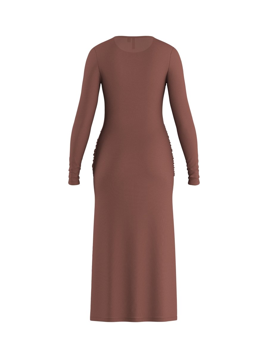 Hypedrop Drapiertes Maxikleid Grace in Nutmeg