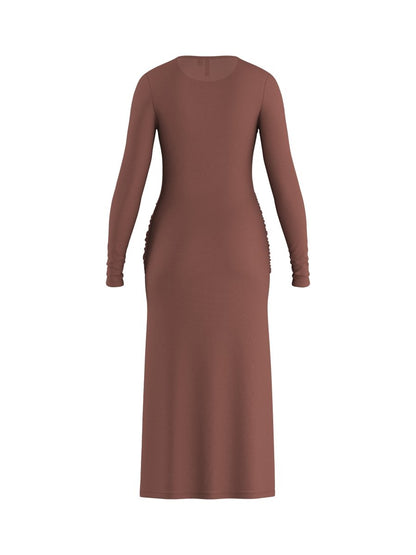Hypedrop Drapiertes Maxikleid Grace in Nutmeg