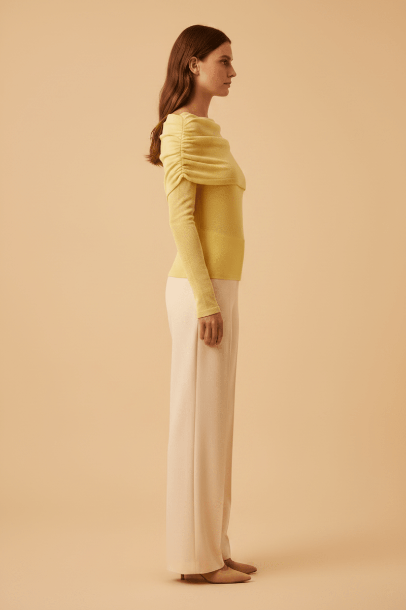 Hypedrop Top HDLEONORA LS Cape Top in Anise Flower