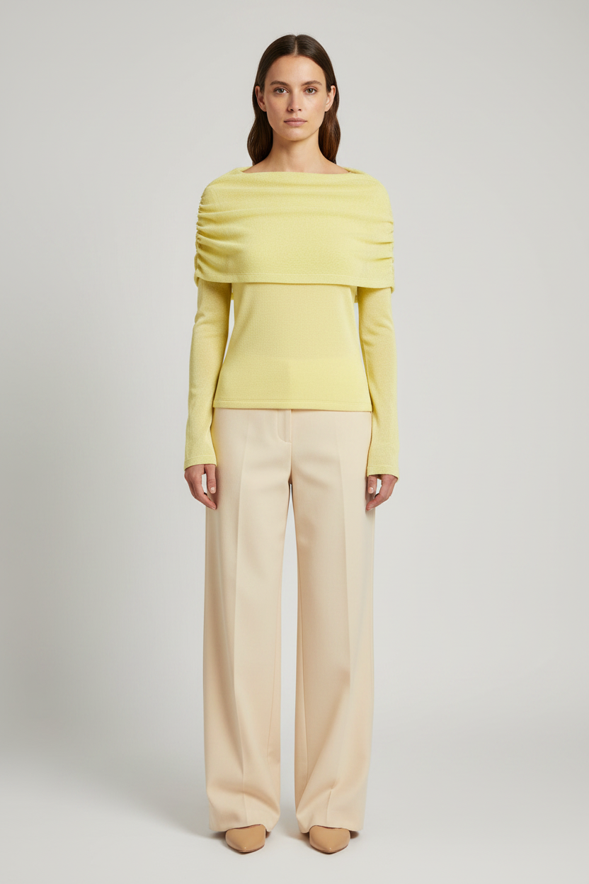 Hypedrop Top HDLEONORA LS Cape Top in Anise Flower