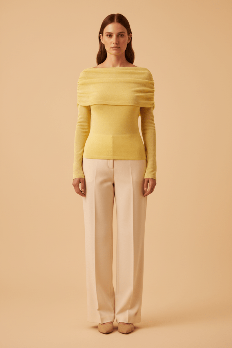 Hypedrop Top HDLEONORA LS Cape Top in Anise Flower