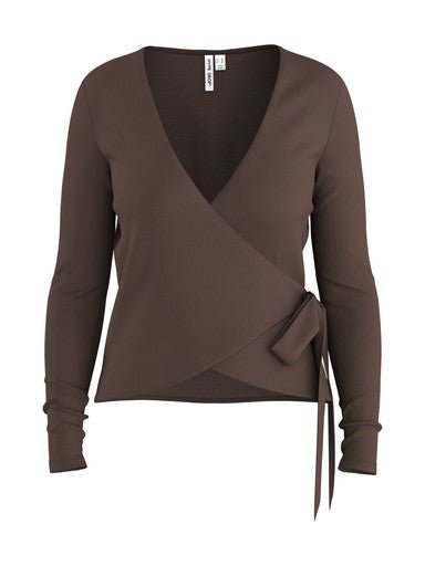 Hypedrop Wickel-Top Langarm Gry in Braun