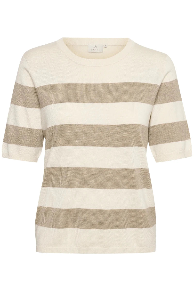 KAFFE Kurzarmpullover Kalizza in der Farbe Chinchilla/Turtle