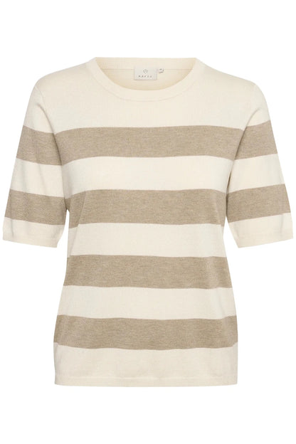 KAFFE Kurzarmpullover Kalizza in der Farbe Chinchilla/Turtle