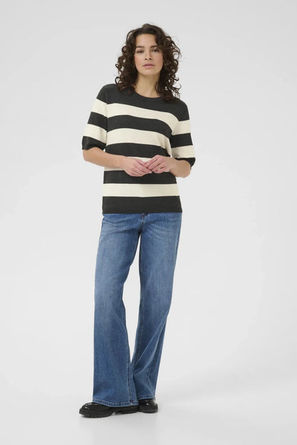 KAFFE Kurzarmpullover Kalizza in der Farbe DGM/Turtledove