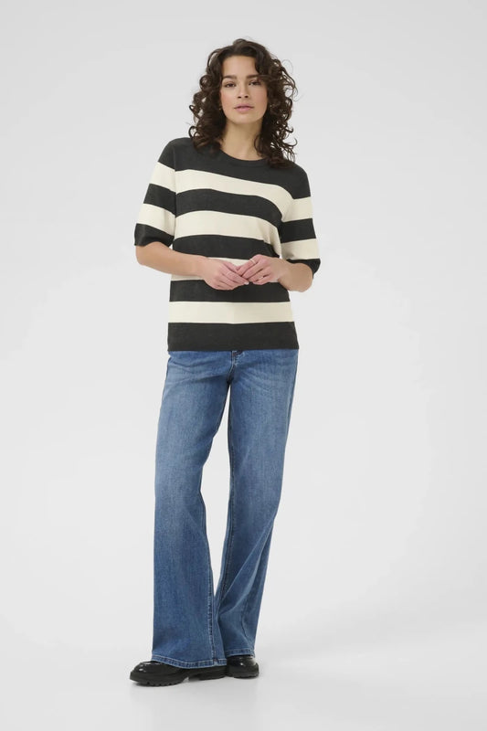 KAFFE Kurzarmpullover Kalizza in der Farbe DGM/Turtledove