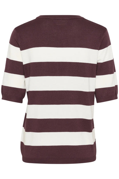 KAFFE Kurzarmpullover Kalizza in der Farbe Fudge/Chalk