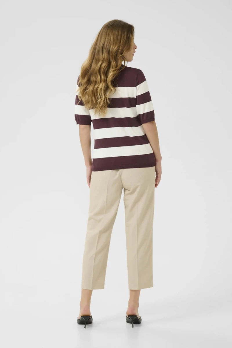 KAFFE Kurzarmpullover Kalizza in der Farbe Fudge/Chalk