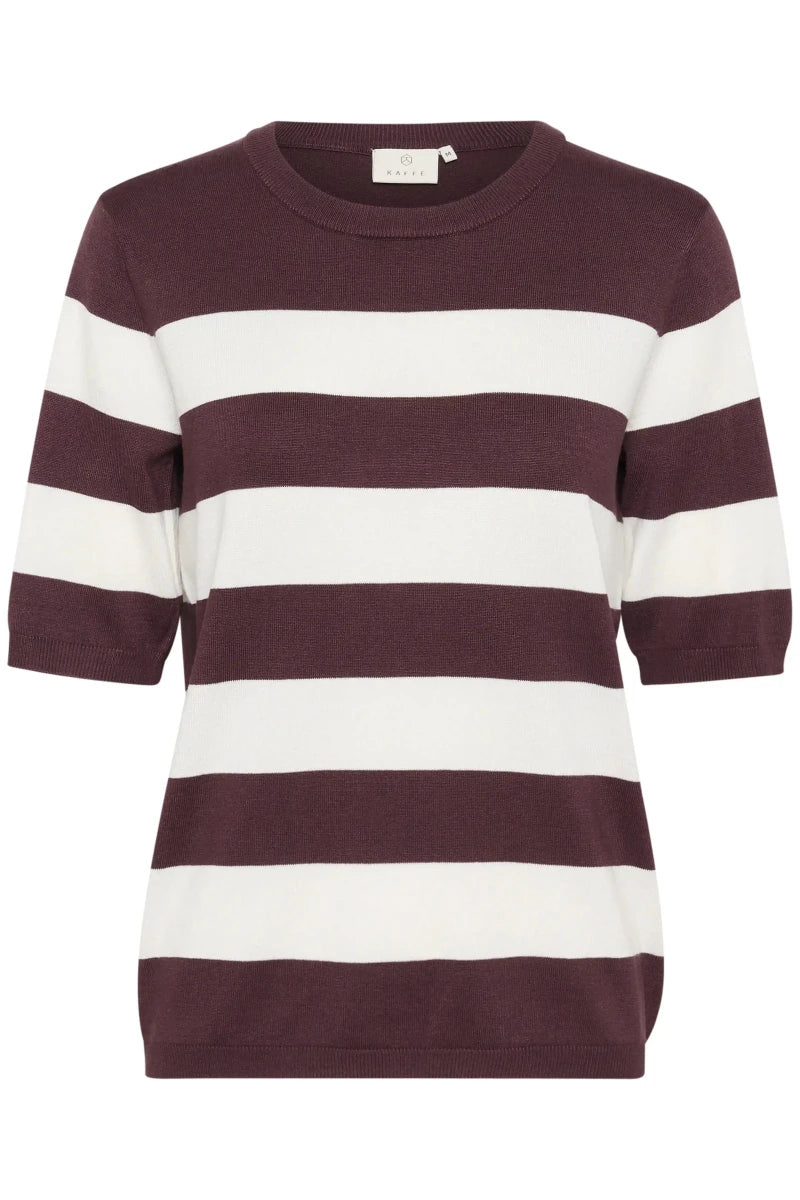 KAFFE Kurzarmpullover Kalizza in der Farbe Fudge/Chalk