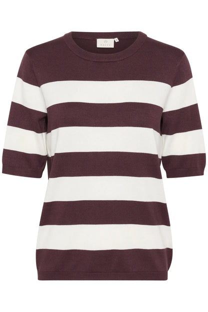 KAFFE Kurzarmpullover Kalizza in der Farbe Fudge/Chalk