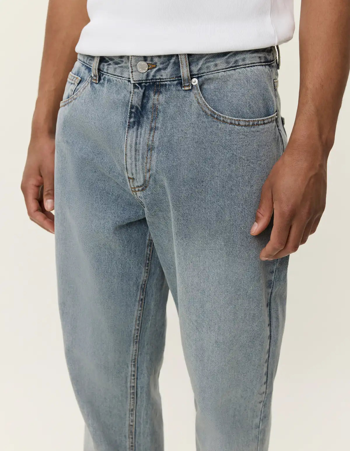 Les Deux Ryder Washed Denim Jeans Light Indigo Wash 458