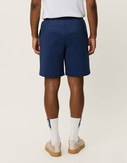 Les Deux Ballier AOP Crew Track Shorts in der Farbe Dark Denim Blue