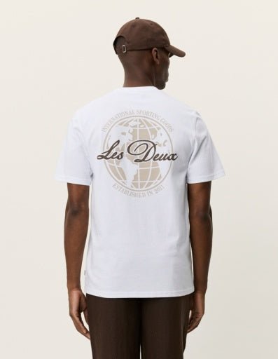 Les Deux Ben Globe T-Shirt in der Farbe WHITE