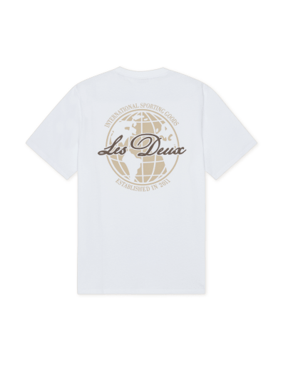 Les Deux Ben Globe T-Shirt in der Farbe WHITE
